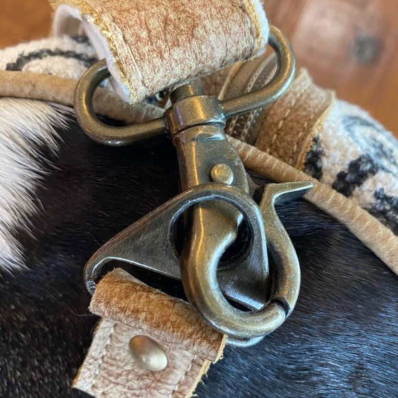 Myra Bag Cowhide Canvas Duffle - Picture 7 of 13